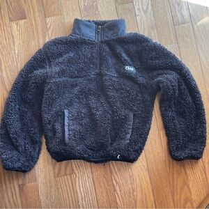 EUC ZYIA Kids Black Fleece 3/4 Zip Pullover